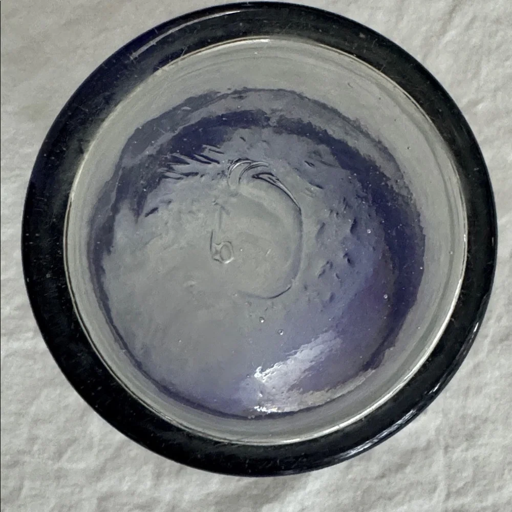 MEXICO HANDBLOWN GLASS TUMBLER COBALT BLUE Vintage 90s Replacement Barware 12 oz